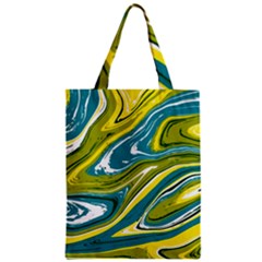 Green Vivid Marble Pattern Zipper Classic Tote Bag by goljakoff