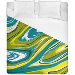 Green Vivid Marble Pattern Duvet Cover (california King Size) by goljakoff