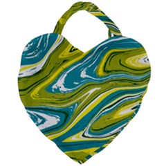 Green Vivid Marble Pattern Giant Heart Shaped Tote by goljakoff