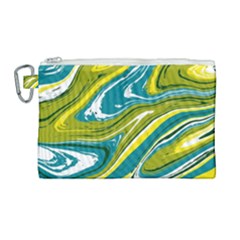 Green Vivid Marble Pattern Canvas Cosmetic Bag (large) by goljakoff