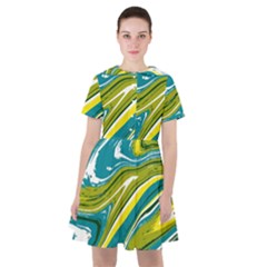 Green Vivid Marble Pattern Sailor Dress by goljakoff