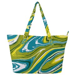 Green Vivid Marble Pattern Full Print Shoulder Bag by goljakoff