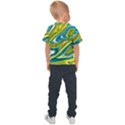 Green Vivid Marble Pattern Kids  Sports Tee View2