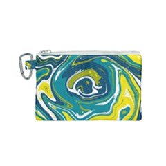 Green Vivid Marble Pattern 14 Canvas Cosmetic Bag (small) by goljakoff