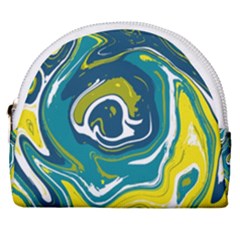 Green Vivid Marble Pattern 14 Horseshoe Style Canvas Pouch by goljakoff