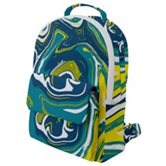 Green Vivid Marble Pattern 14 Flap Pocket Backpack (small) by goljakoff