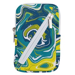 Green Vivid Marble Pattern 14 Belt Pouch Bag (small) by goljakoff