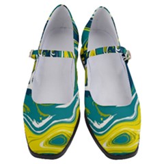 Green Vivid Marble Pattern 14 Women s Mary Jane Shoes by goljakoff