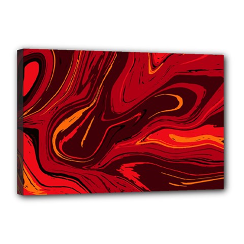 Red Vivid Marble Pattern 15 Canvas 18  X 12  (stretched) by goljakoff