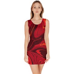 Red Vivid Marble Pattern 15 Bodycon Dress by goljakoff