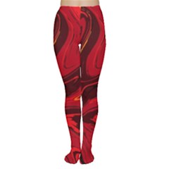 Red Vivid Marble Pattern 15 Tights by goljakoff