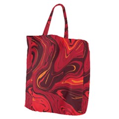 Red Vivid Marble Pattern 15 Giant Grocery Tote by goljakoff