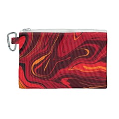 Red Vivid Marble Pattern 15 Canvas Cosmetic Bag (large)