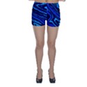 Blue Vivid Marble Pattern 16 Skinny Shorts View1