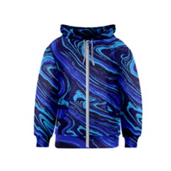 Blue Vivid Marble Pattern 16 Kids  Zipper Hoodie by goljakoff