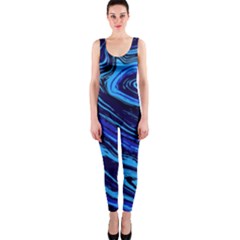 Blue Vivid Marble Pattern 16 One Piece Catsuit by goljakoff