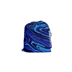 Blue Vivid Marble Pattern 16 Drawstring Pouch (xs) by goljakoff