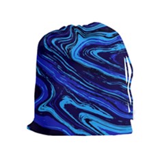 Blue Vivid Marble Pattern 16 Drawstring Pouch (xl) by goljakoff