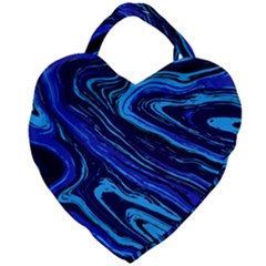 Blue Vivid Marble Pattern 16 Giant Heart Shaped Tote by goljakoff