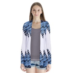 Blue Banana Leaves Drape Collar Cardigan by goljakoff