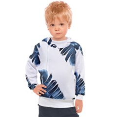 Blue Banana Leaves Kids  Hooded Pullover by goljakoff