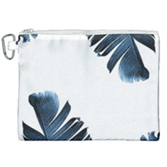 Blue Banana Leaves Canvas Cosmetic Bag (xxl) by goljakoff