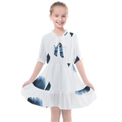 Blue Banana Leaves Kids  All Frills Chiffon Dress by goljakoff