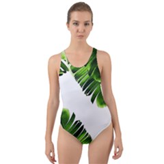 Banana Leaves Cut-out Back One Piece Swimsuit by goljakoff