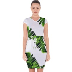 Banana Leaves Capsleeve Drawstring Dress  by goljakoff