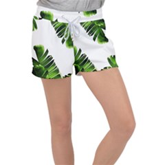 Banana Leaves Velour Lounge Shorts by goljakoff