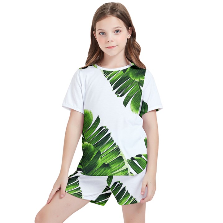 Banana leaves Kids  Tee and Sports Shorts Set