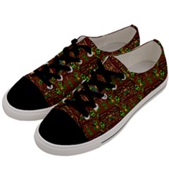 Rainbow Heavy Metal Artificial Leather Lady Among Spring Flowers Men s Low Top Canvas Sneakers by pepitasart
