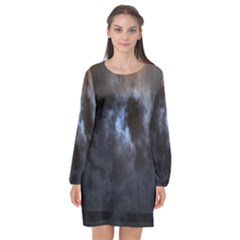 Mystic Moon Collection Long Sleeve Chiffon Shift Dress 