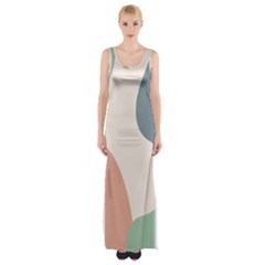 Abstract Shapes  Thigh Split Maxi Dress by Sobalvarro