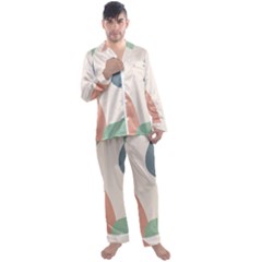 Abstract Shapes  Men s Long Sleeve Satin Pajamas Set by Sobalvarro