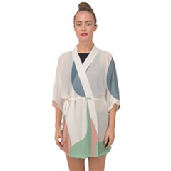 Abstract Shapes  Half Sleeve Chiffon Kimono by Sobalvarro
