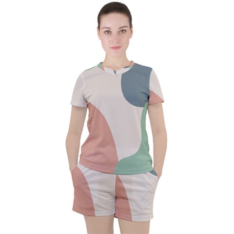 Abstract Shapes  Women s Tee And Shorts Set by Sobalvarro