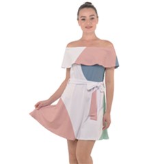 Abstract Shapes  Off Shoulder Velour Dress by Sobalvarro