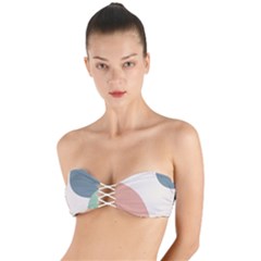 Abstract Shapes  Twist Bandeau Bikini Top by Sobalvarro