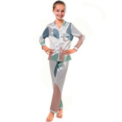 Abstract Shapes  Kid s Satin Long Sleeve Pajamas Set by Sobalvarro