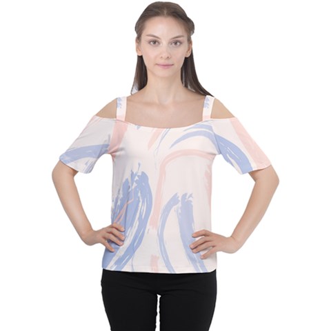 Marble Stains  Cutout Shoulder Tee by Sobalvarro