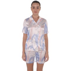 Marble Stains  Satin Short Sleeve Pajamas Set by Sobalvarro