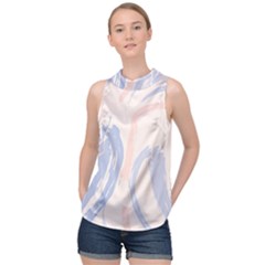 Marble Stains  High Neck Satin Top by Sobalvarro