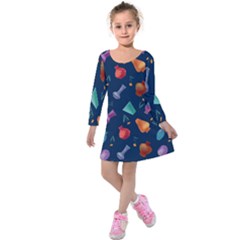 05141f08-637d-48fd-b985-cd72ed8157f3 Kids  Long Sleeve Velvet Dress by SychEva
