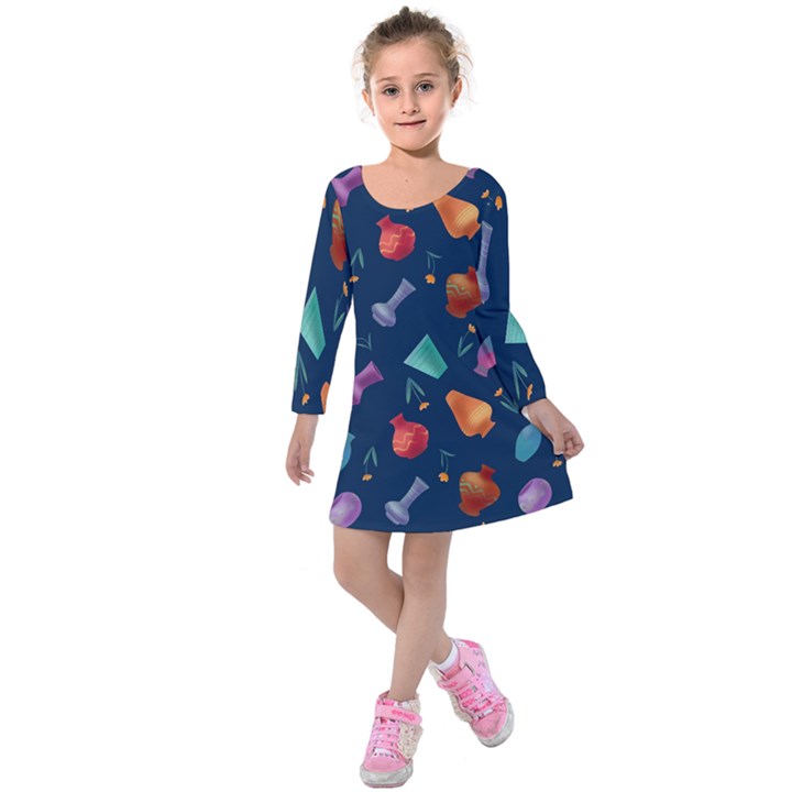 05141f08-637d-48fd-b985-cd72ed8157f3 Kids  Long Sleeve Velvet Dress