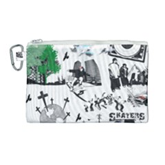 Skater-underground Canvas Cosmetic Bag (large) by PollyParadise