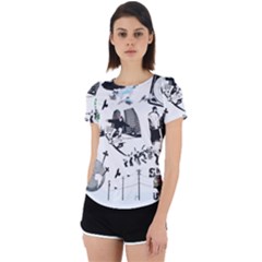 Skater-underground Back Cut Out Sport Tee by PollyParadise