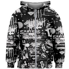 Skater-underground2 Kids  Zipper Hoodie Without Drawstring by PollyParadise