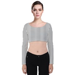 Zappwaits - Fine Velvet Long Sleeve Crop Top