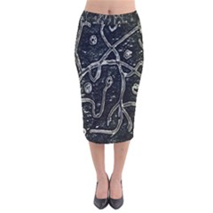 Abstract Surface Artwork Velvet Midi Pencil Skirt by dflcprintsclothing